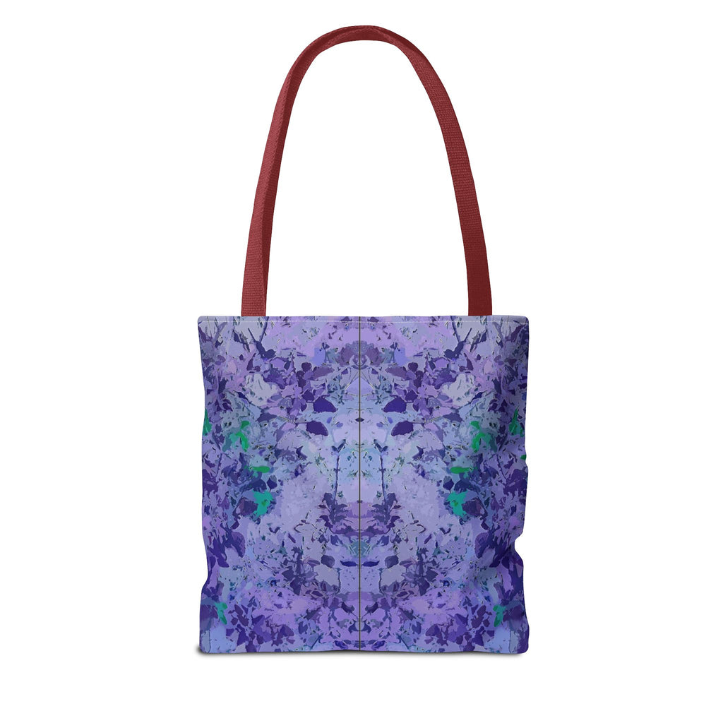 Purple Tie-Dye Tote Bag — Abstract Floral Pattern All-Over Print
