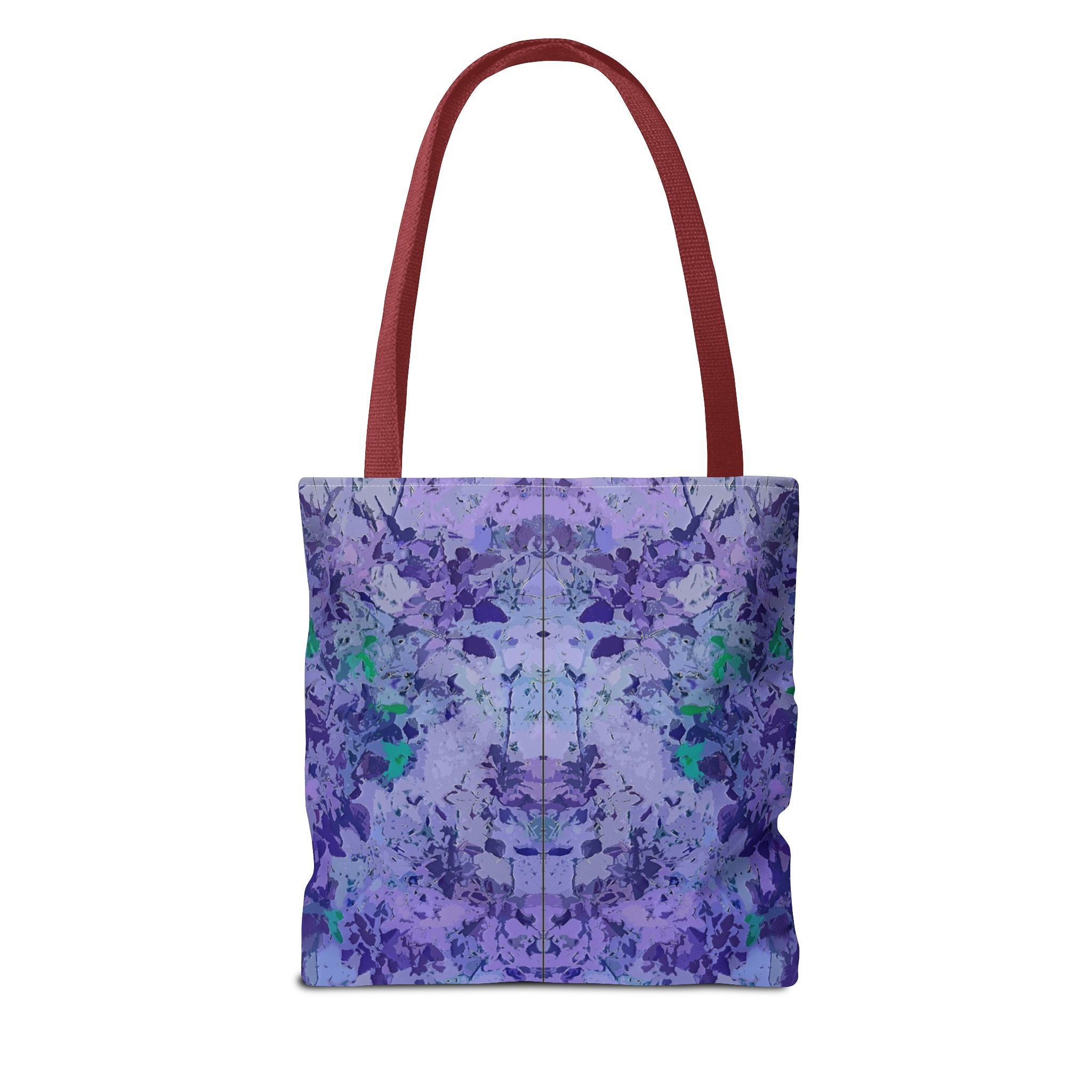 Purple Tie-Dye Tote Bag — Abstract Floral Pattern All-Over Print