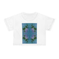 Blue Green Kaleidoscope Crop Tee — Floral Geometric Art Print
