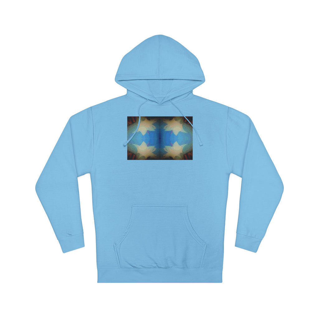 Abstract Blue Starfield Hoodie — Vintage Kaleidoscope Graphic Hooded Sweatshirt