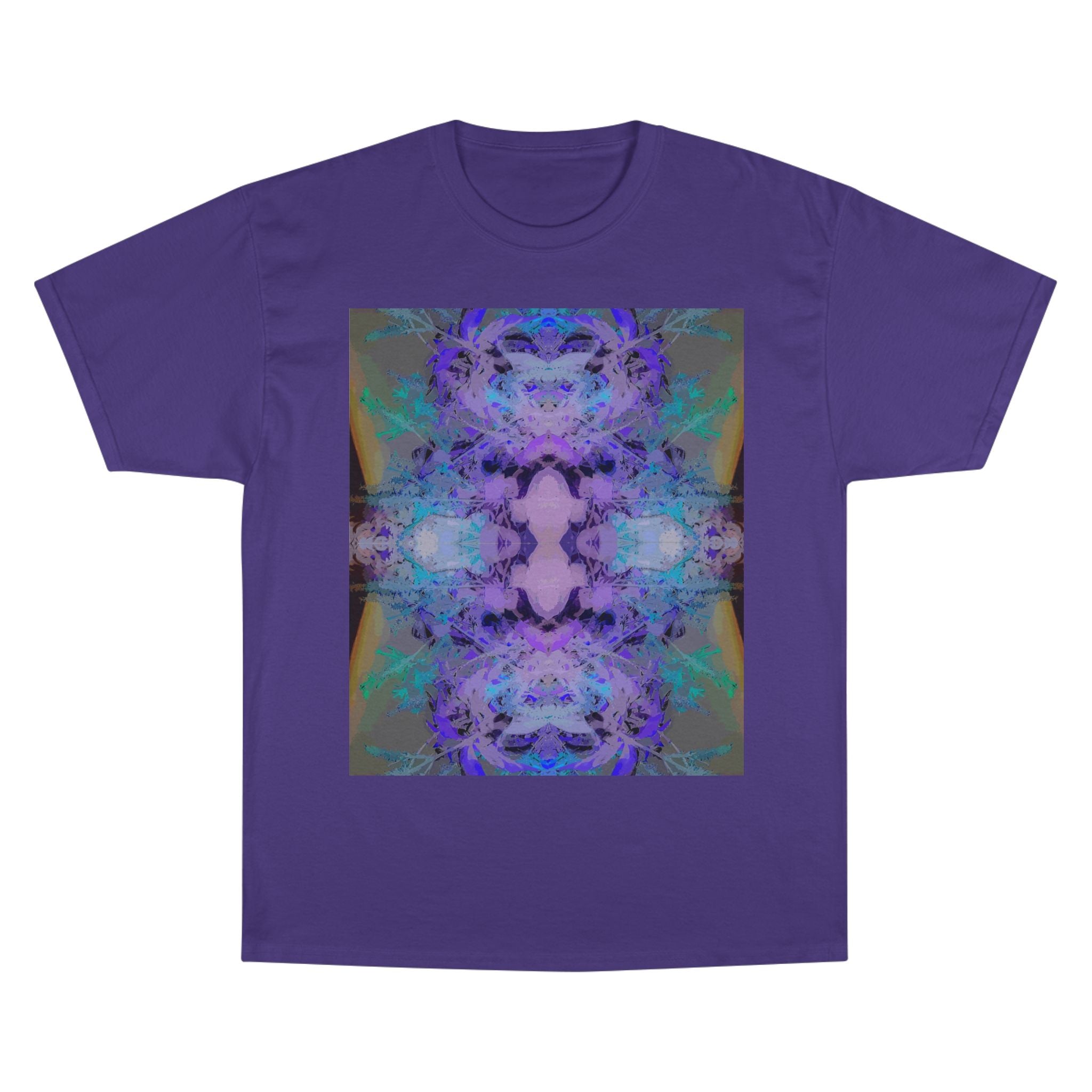 Abstract Kaleidoscope Tee — Purple Blue Symmetry Graphic T-Shirt