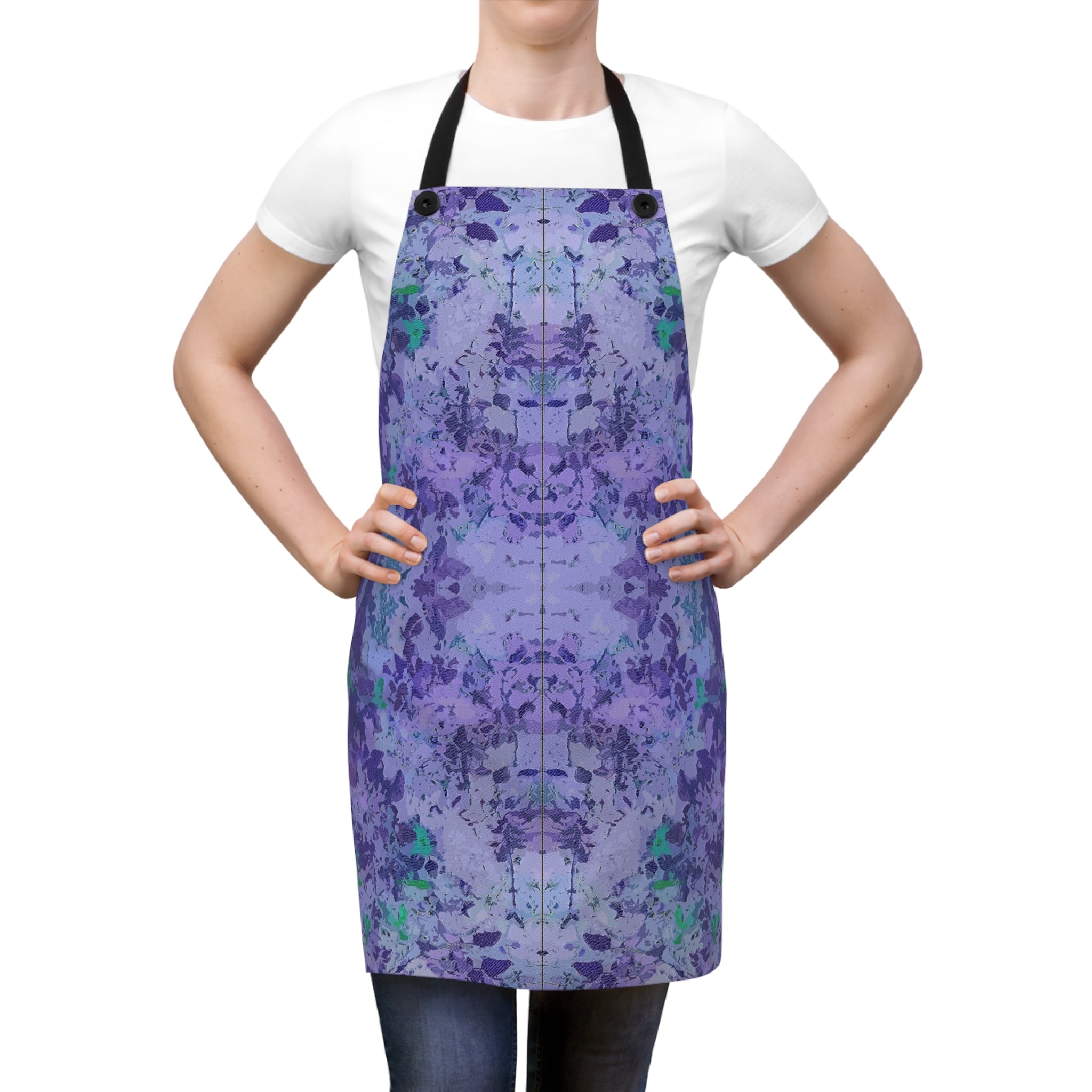 Purple Tie-Dye Apron — Abstract Watercolor Kitchen Apron for Bakers & Crafters