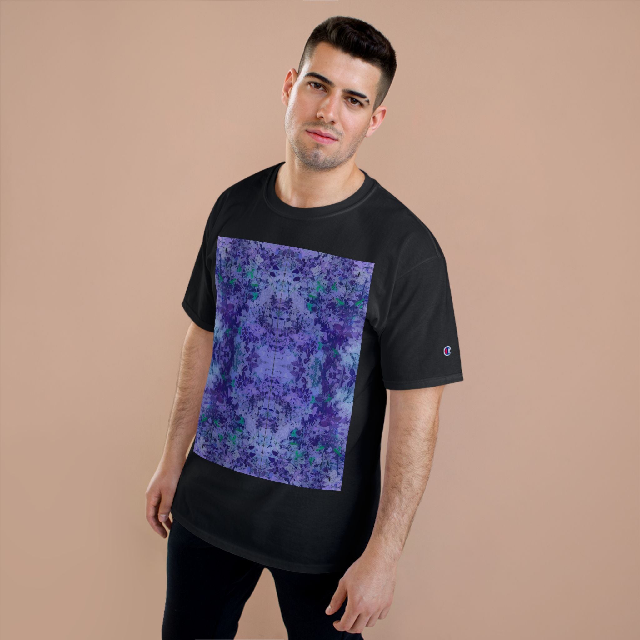 Champion T-Shirt — Purple Kaleidoscope Tie-Dye Graphic Tee