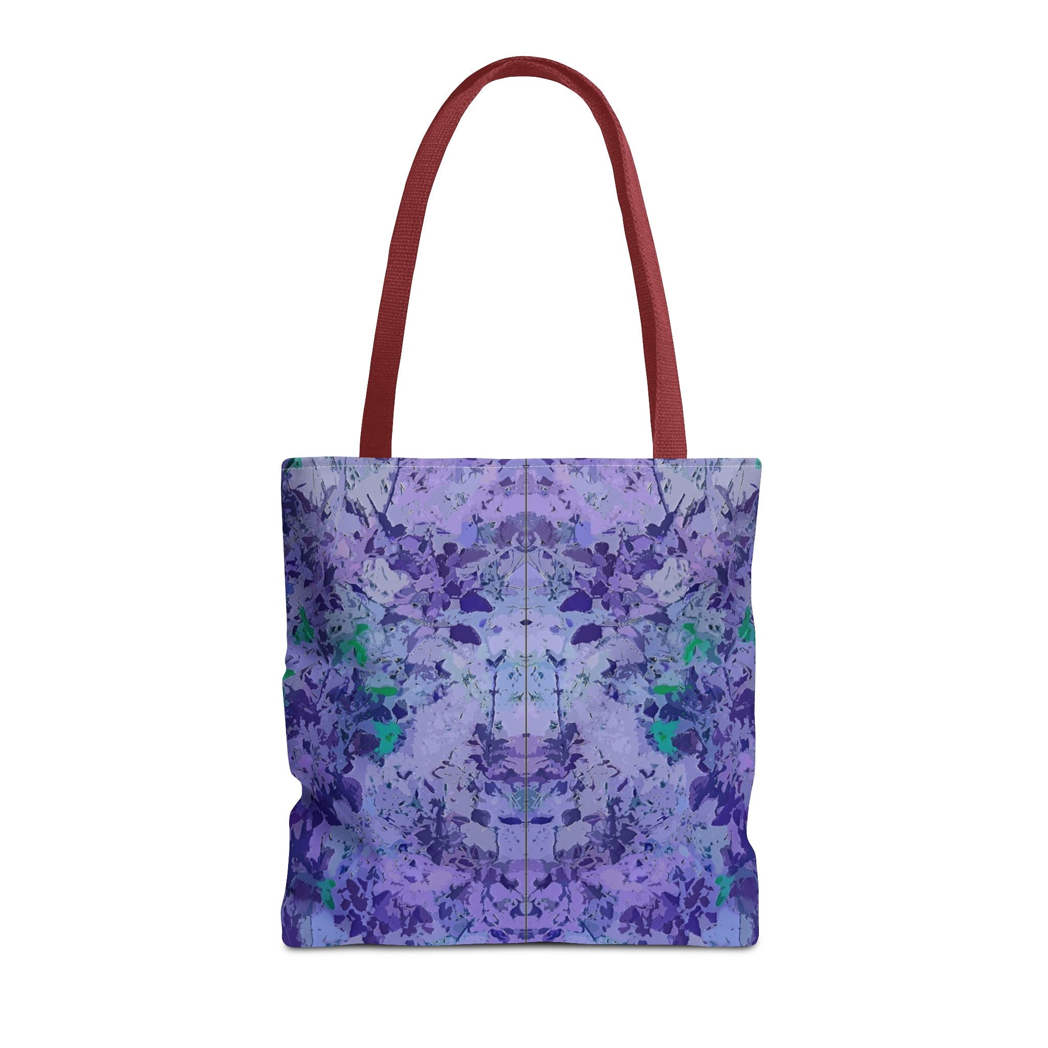 Purple Tie-Dye Tote Bag — Abstract Floral Pattern All-Over Print