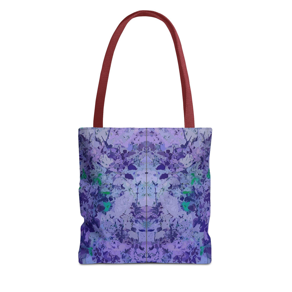 Purple Tie-Dye Tote Bag — Abstract Floral Pattern All-Over Print