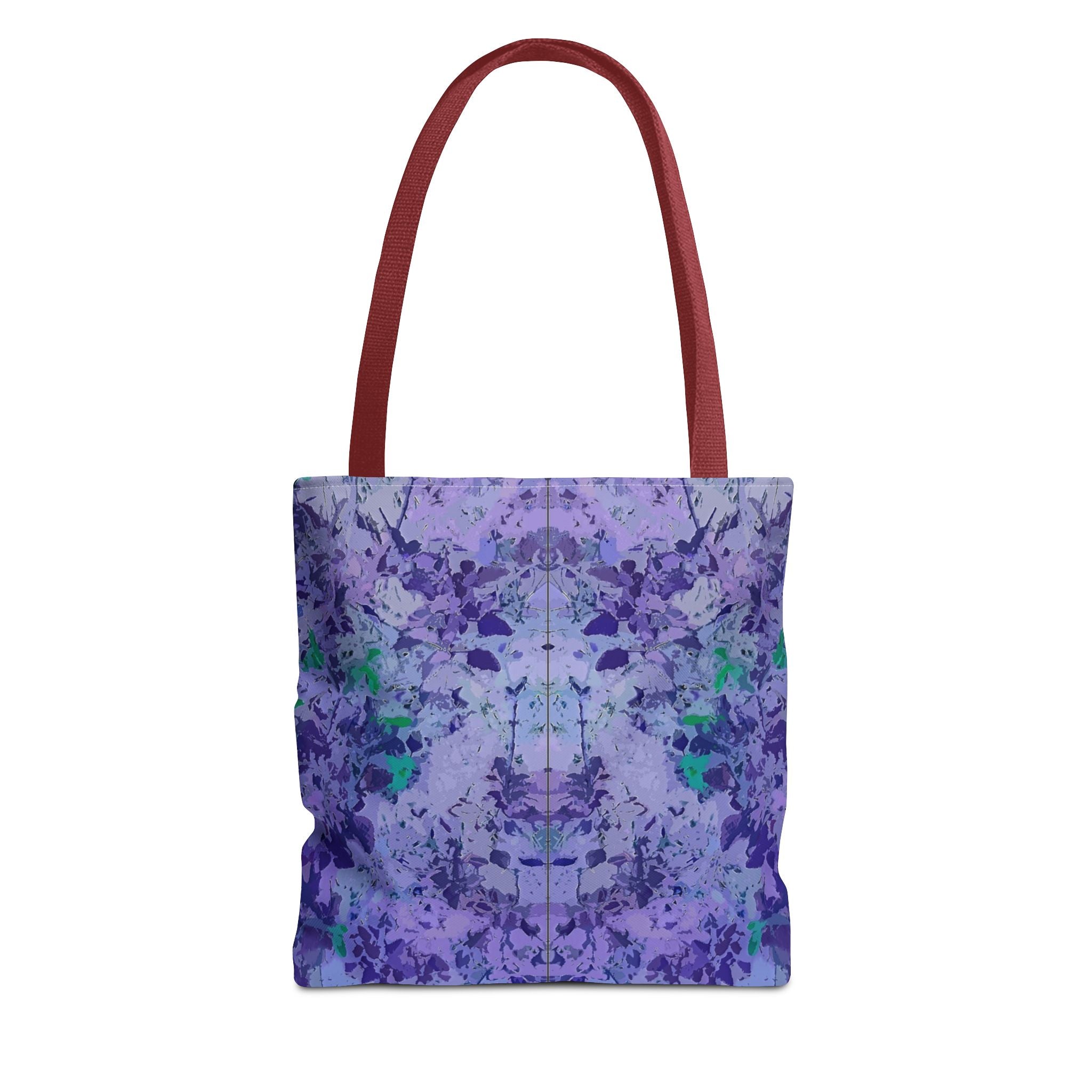Purple Tie-Dye Tote Bag — Abstract Floral Pattern All-Over Print