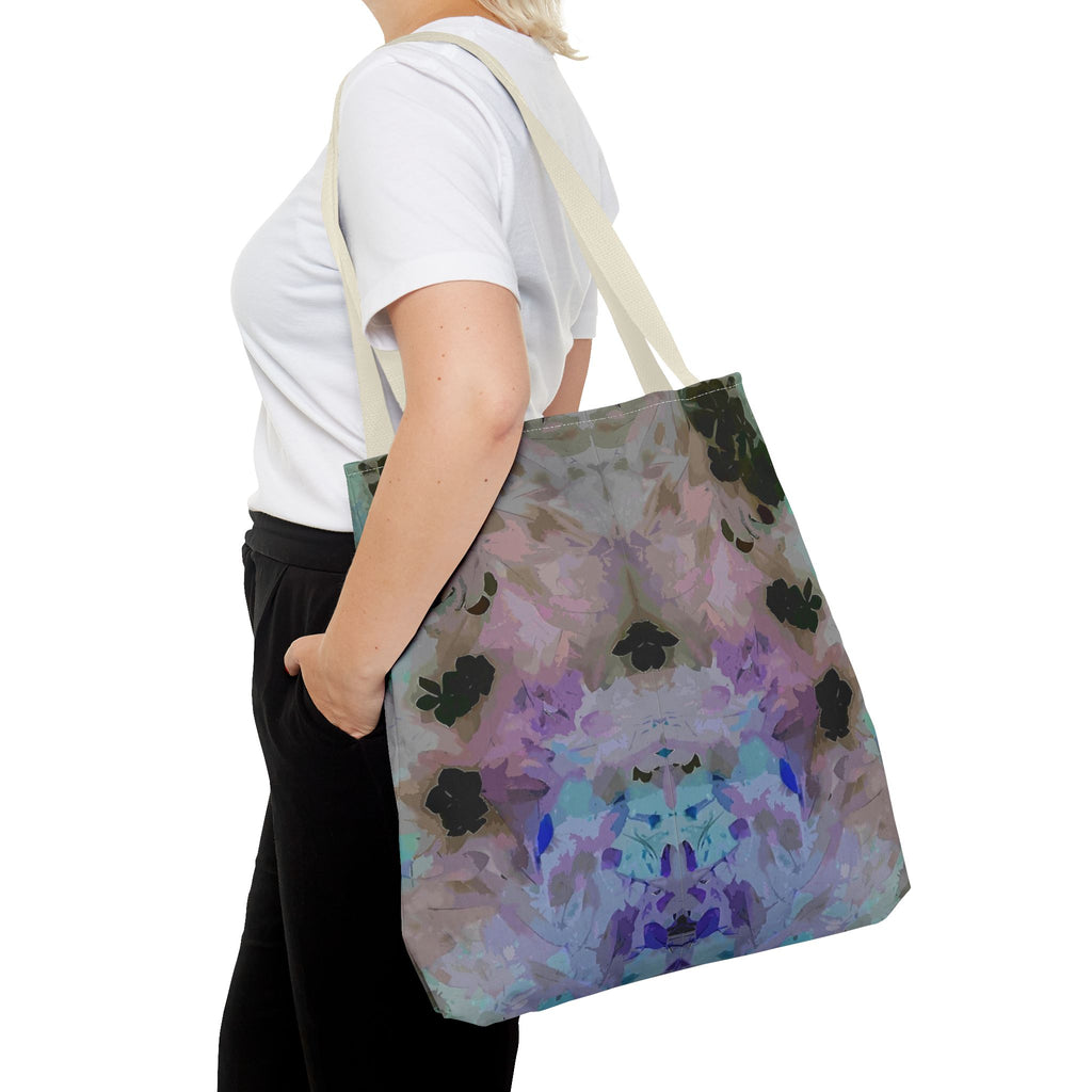 Floral Watercolor Mirror-Print Tote Bag — Pastel Bloom All-Over Print