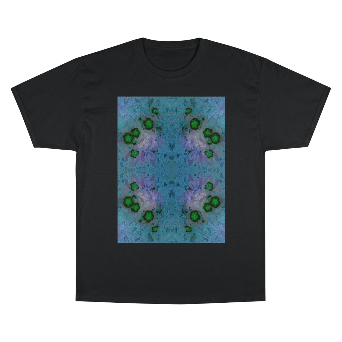 Abstract Blue-Green Kaleidoscope T-Shirt