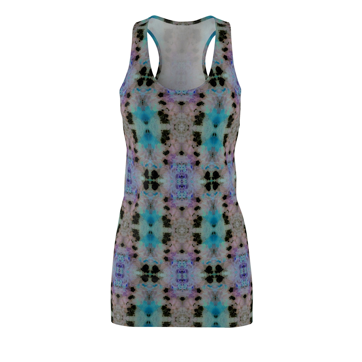 Kaleidoscope Tie-Dye Racerback Dress — Pastel Boho AOP