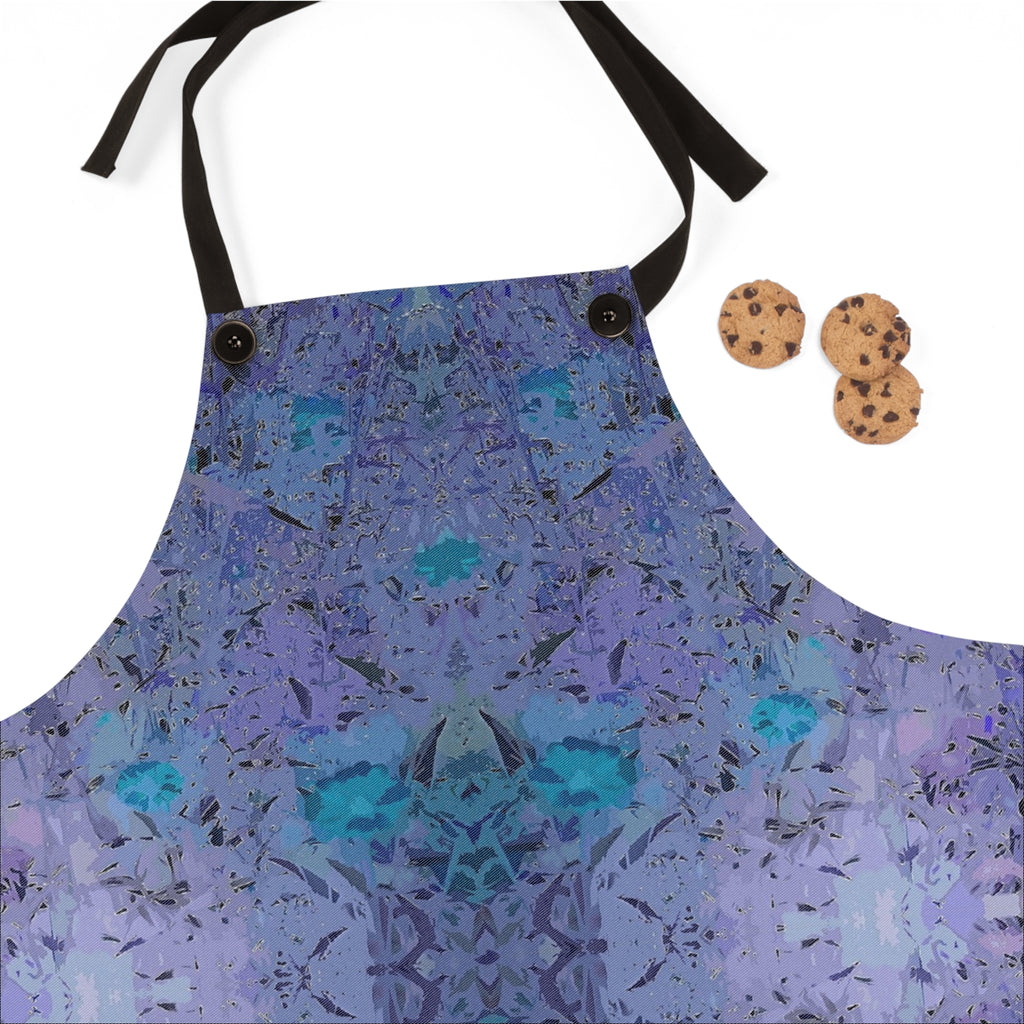 Blue Violet Kaleidoscope Apron — Artistic Watercolor Kitchen Apron for Baking & Cooking