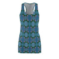 Blue Green Kaleidoscope Racerback Dress – Floral Geometric AOP