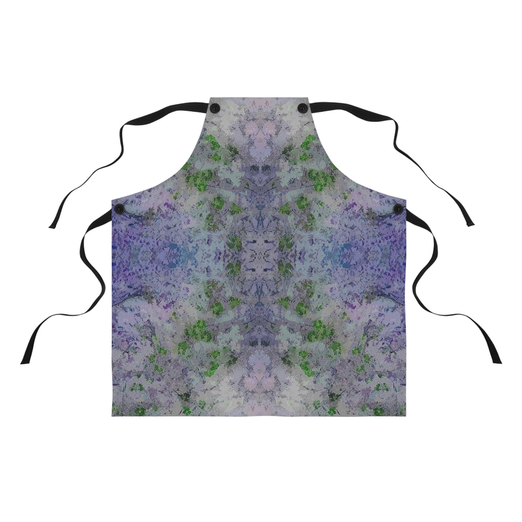 Tie-Dye Watercolor Apron — Pastel Purple & Green Kitchen Apron