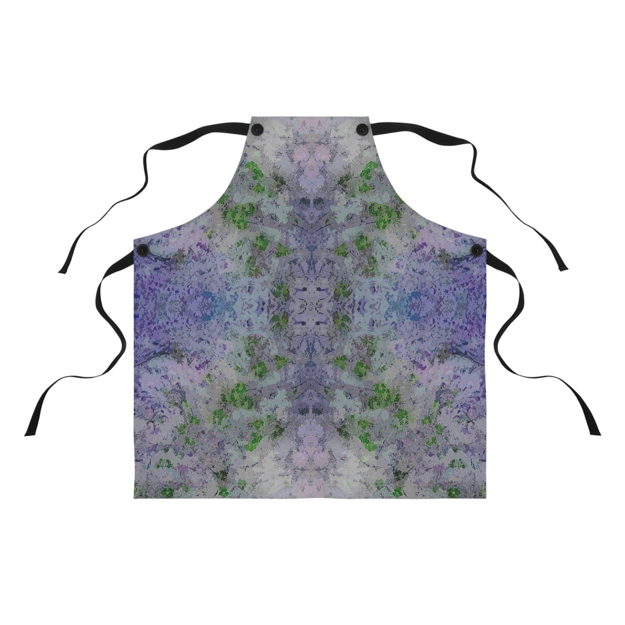Tie-Dye Watercolor Apron — Pastel Purple & Green Kitchen Apron