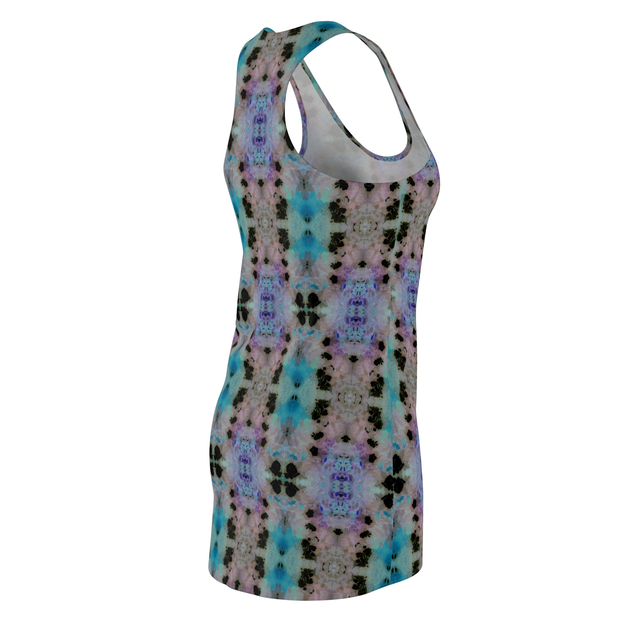 Kaleidoscope Tie-Dye Racerback Dress — Pastel Boho AOP