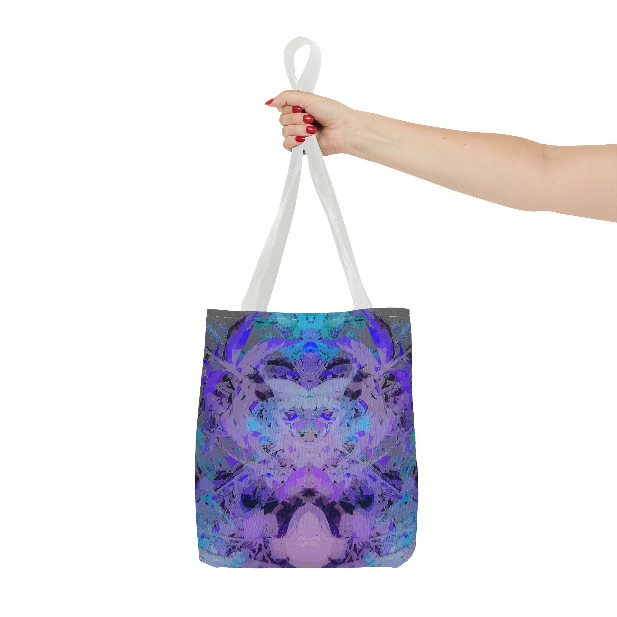 Abstract Purple Blue Mandala Tote Bag — Psychedelic Art AOP Carryall