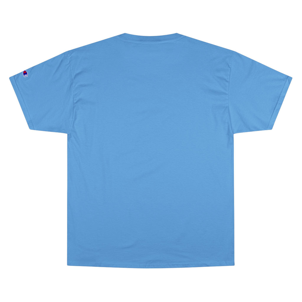 Abstract Blue Floral T-Shirt — Symmetrical Kaleidoscope Art Tee