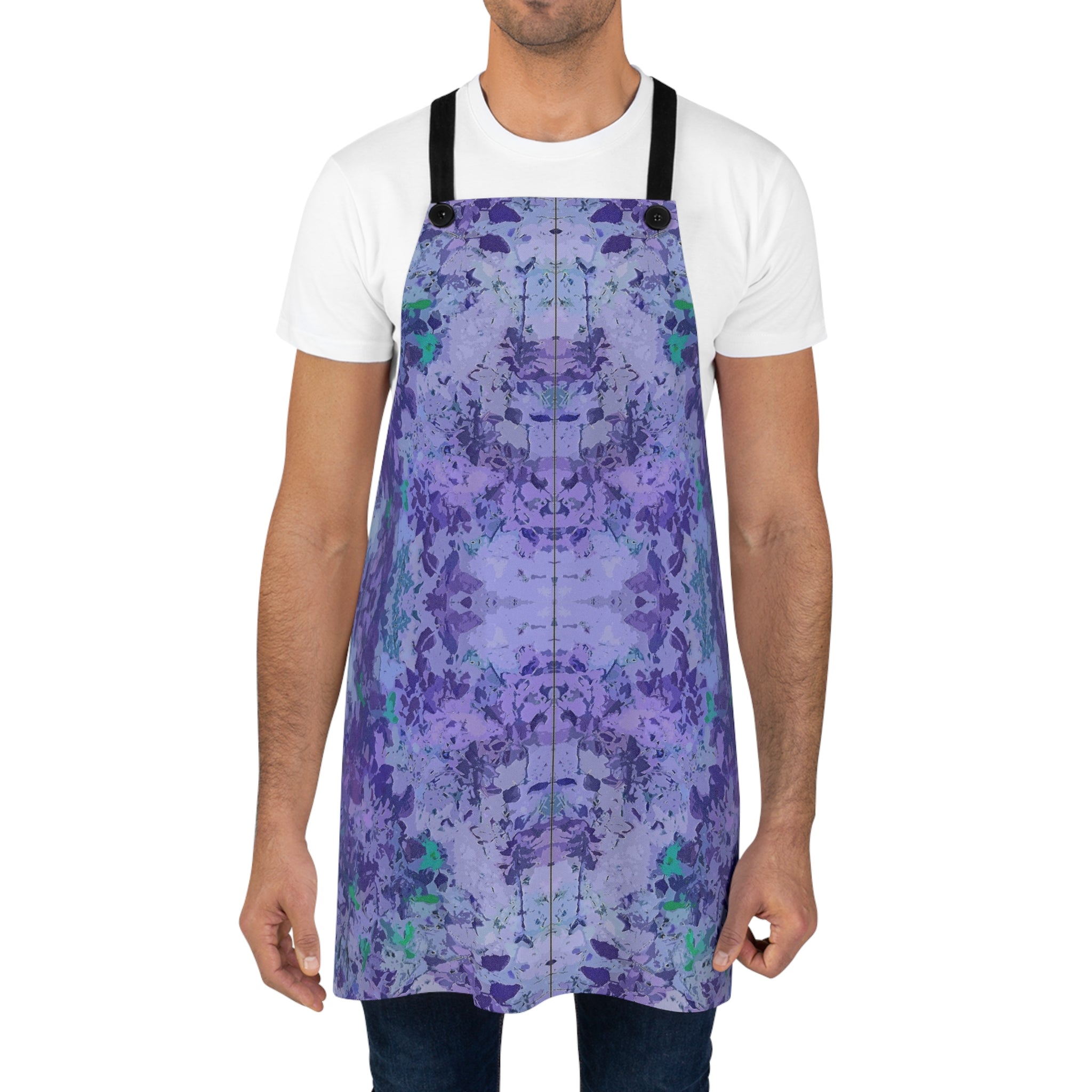Purple Tie-Dye Apron — Abstract Watercolor Kitchen Apron for Bakers & Crafters