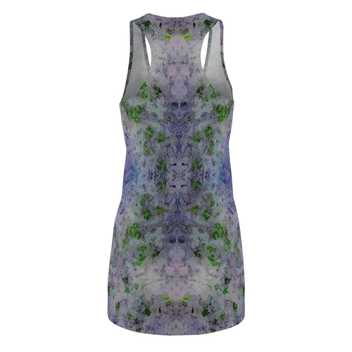 Floral Watercolor Racerback Dress — Lavender Green Tie-Dye All-Over Print