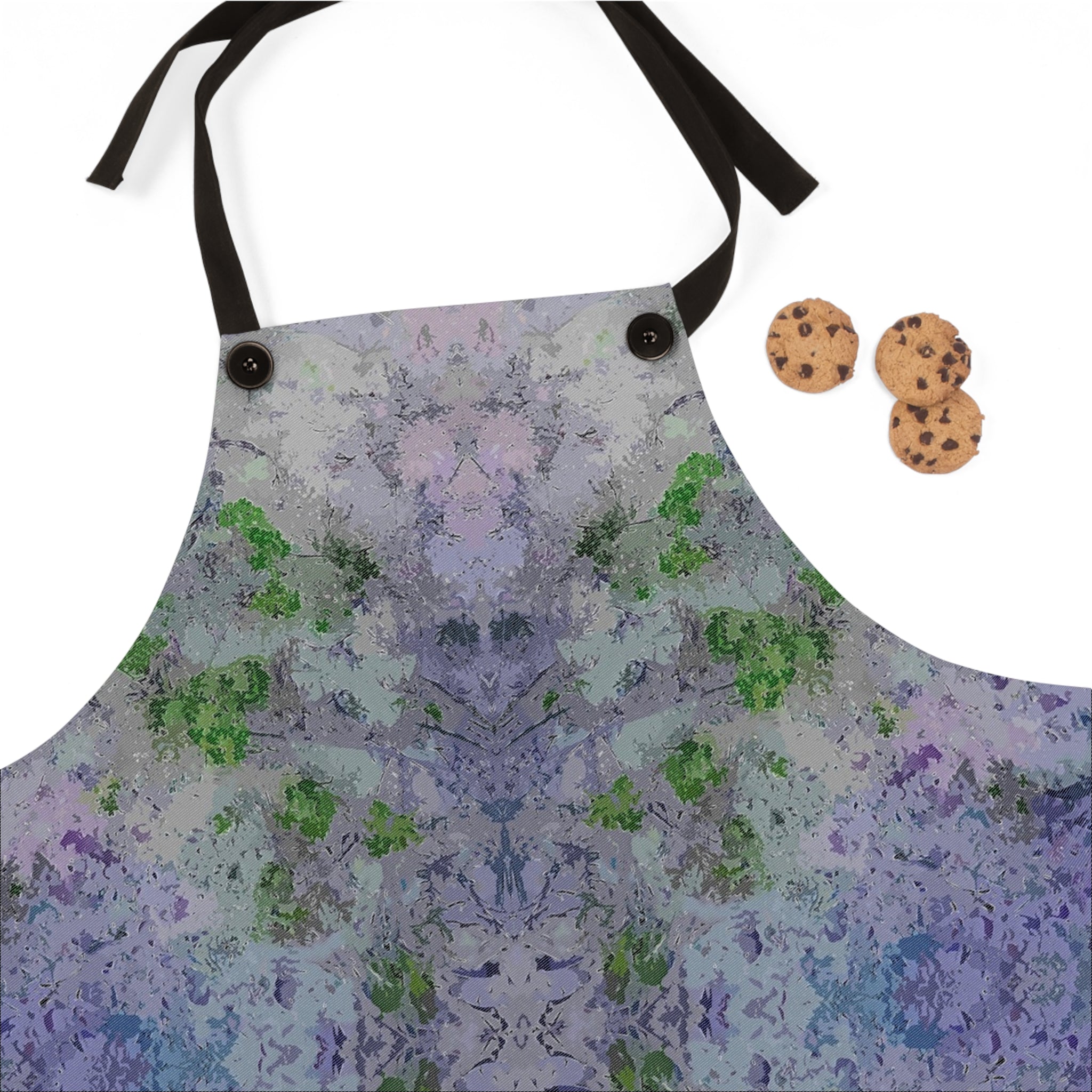 Tie-Dye Watercolor Apron — Pastel Purple & Green Kitchen Apron