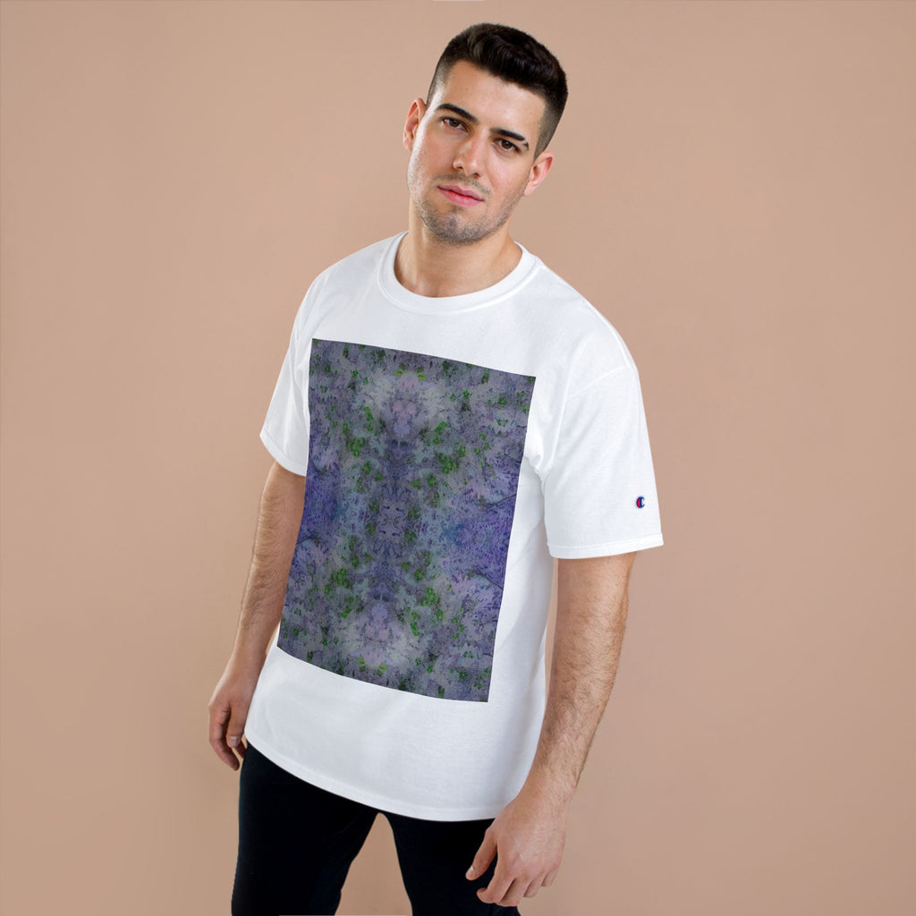 Abstract Floral Kaleidoscope T-Shirt — Purple Green Symmetry Print