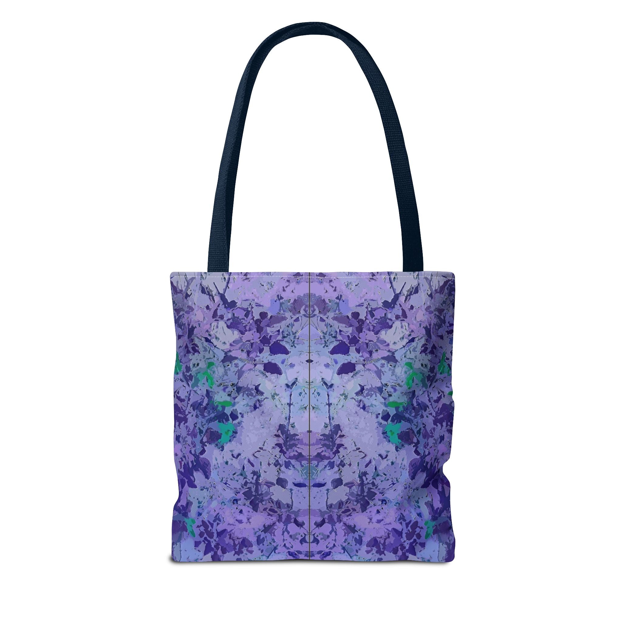 Purple Tie-Dye Tote Bag — Abstract Floral Pattern All-Over Print