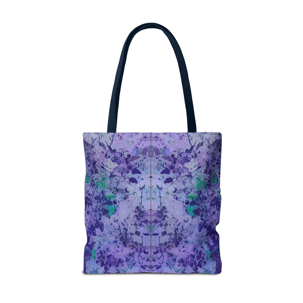 Purple Tie-Dye Tote Bag — Abstract Floral Pattern All-Over Print