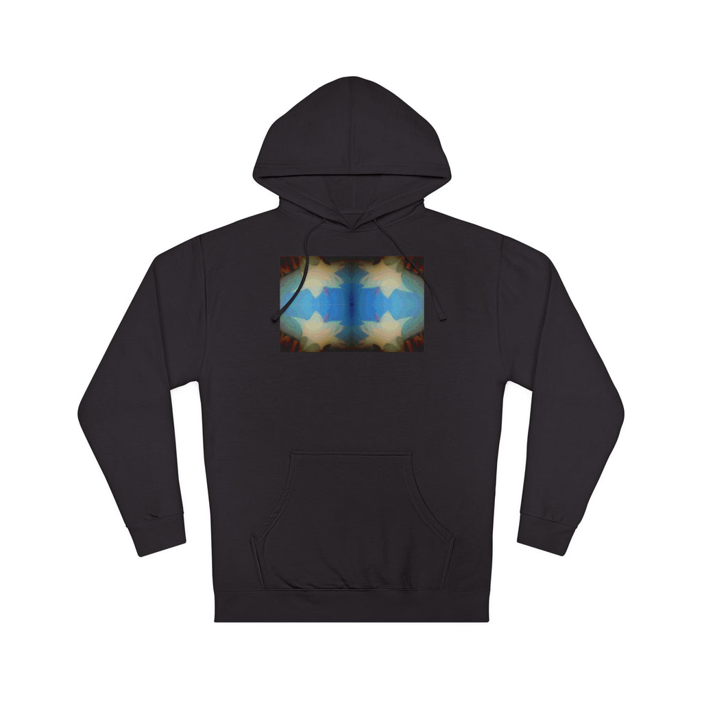 Abstract Blue Starfield Hoodie — Vintage Kaleidoscope Graphic Hooded Sweatshirt