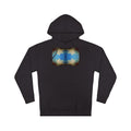 Abstract Blue Starfield Hoodie — Vintage Kaleidoscope Graphic Hooded Sweatshirt