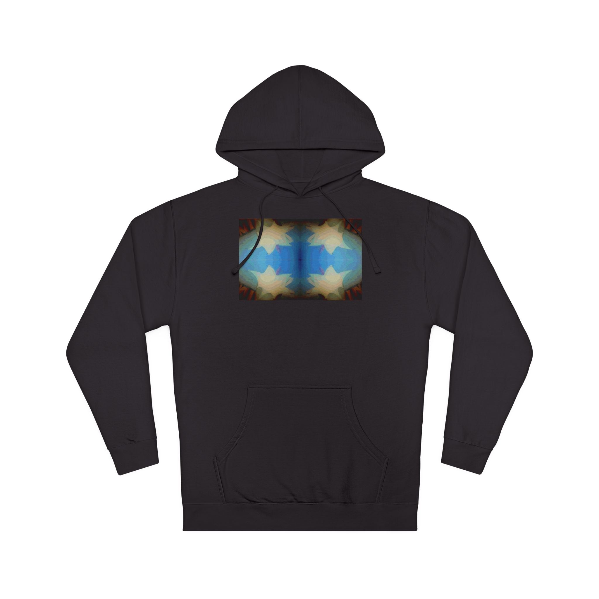 Abstract Blue Starfield Hoodie — Vintage Kaleidoscope Graphic Hooded Sweatshirt