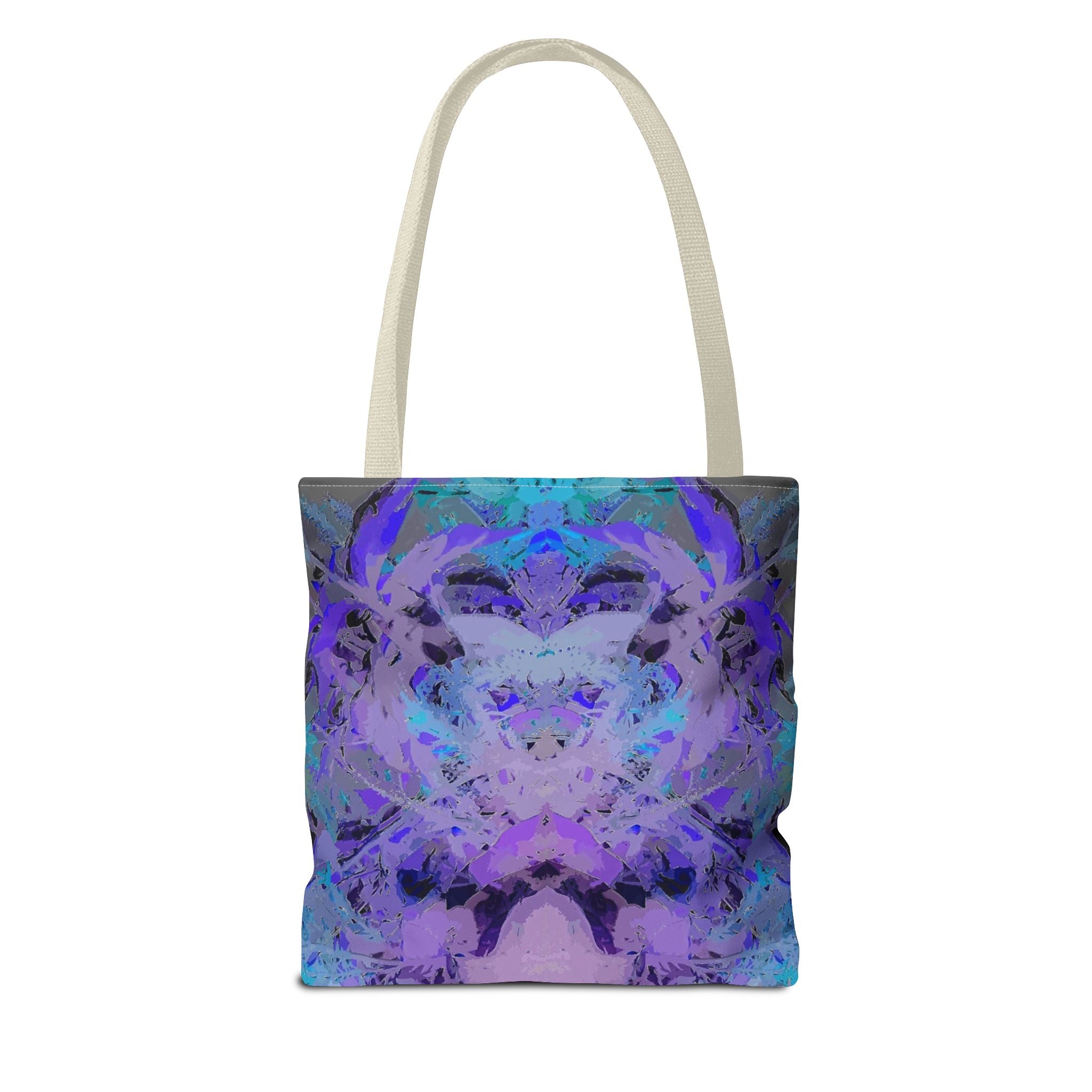 Abstract Purple Blue Mandala Tote Bag — Psychedelic Art AOP Carryall