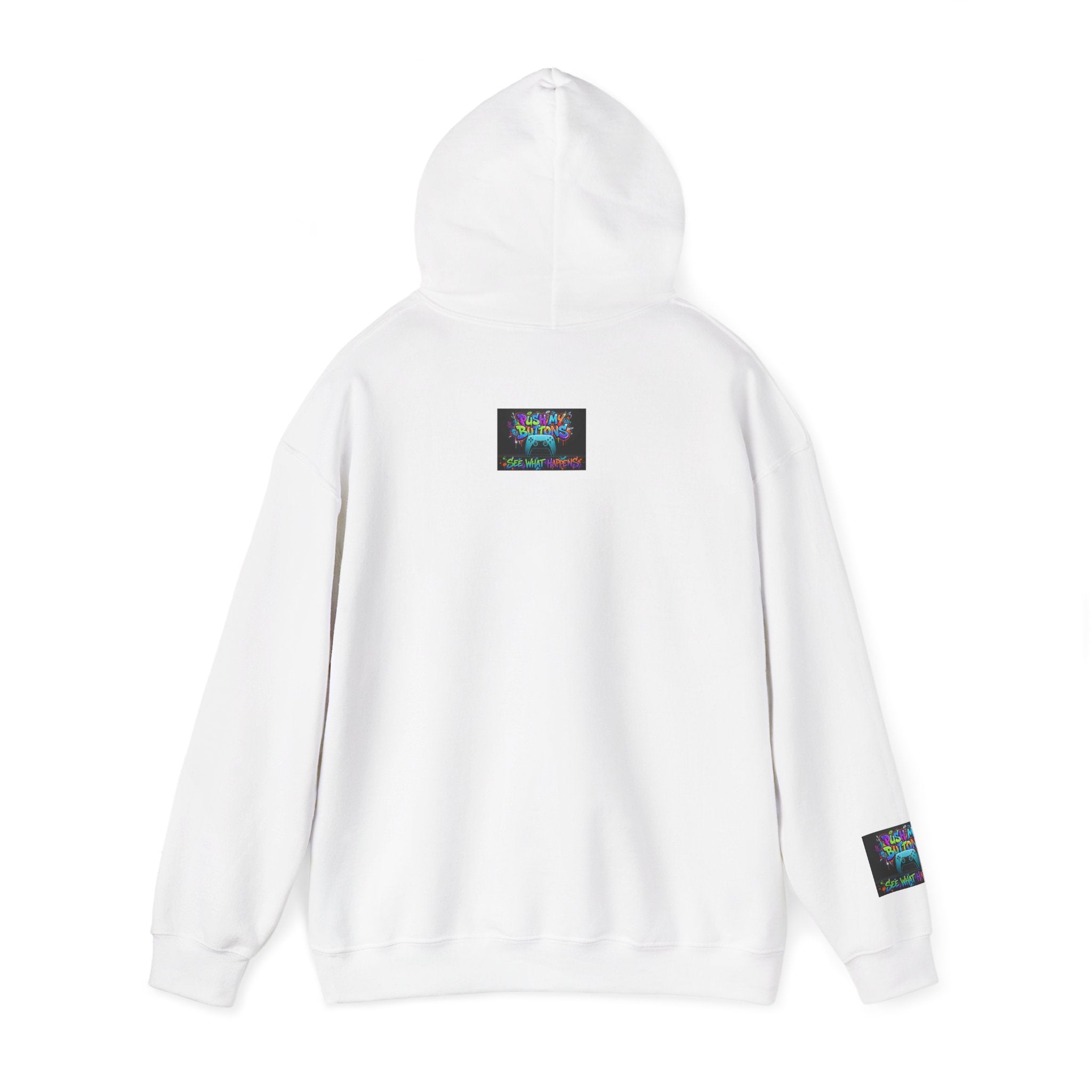 Gaming Hoodie — 'Push My Buttons' Colorful Controller Graphic
