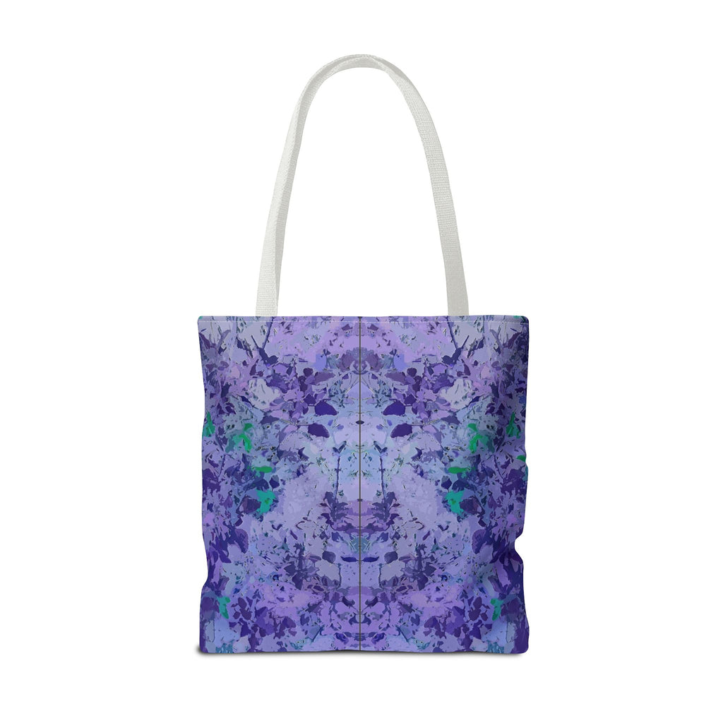 Purple Tie-Dye Tote Bag — Abstract Floral Pattern All-Over Print