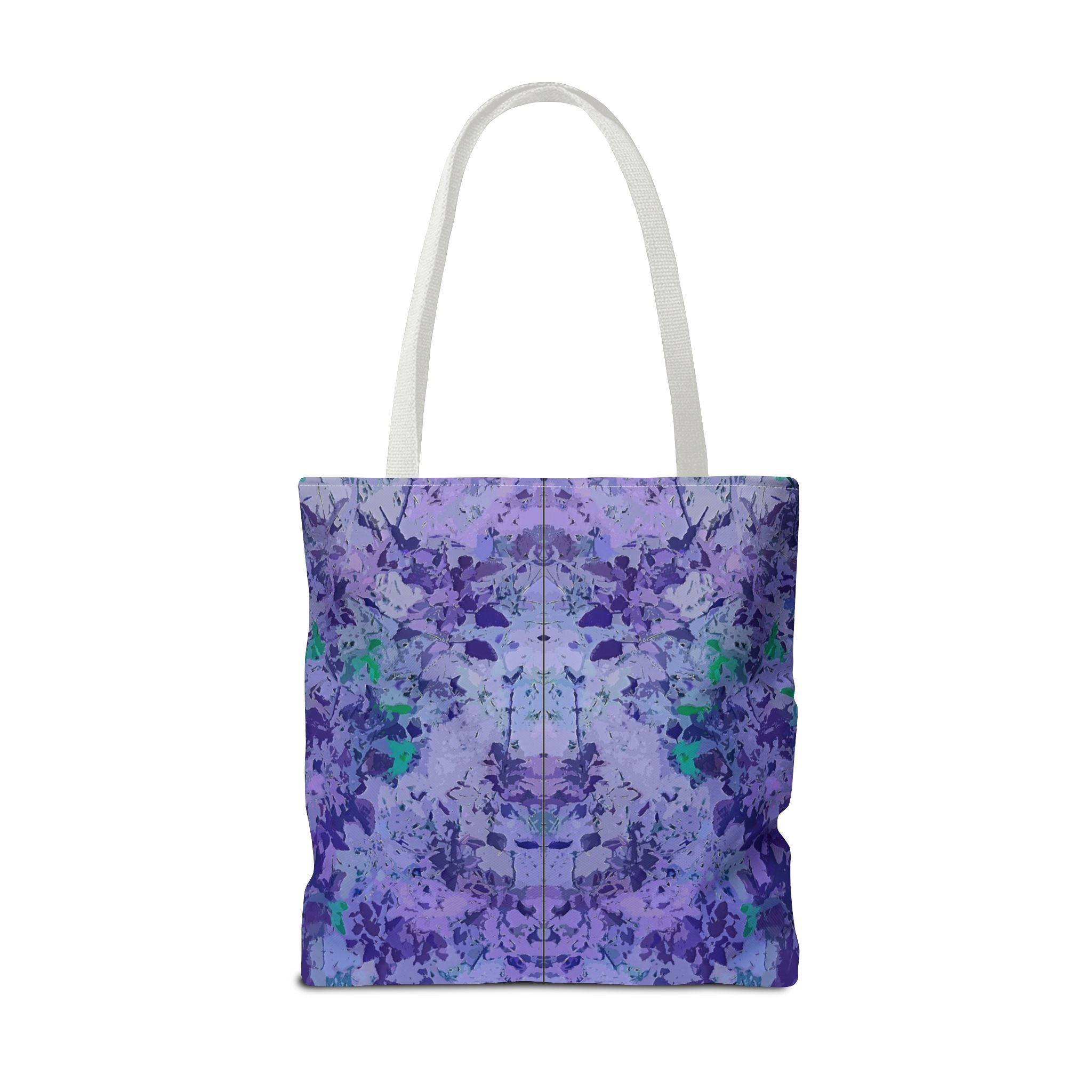 Purple Tie-Dye Tote Bag — Abstract Floral Pattern All-Over Print