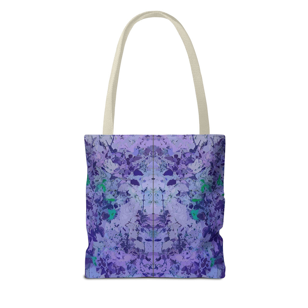 Purple Tie-Dye Tote Bag — Abstract Floral Pattern All-Over Print
