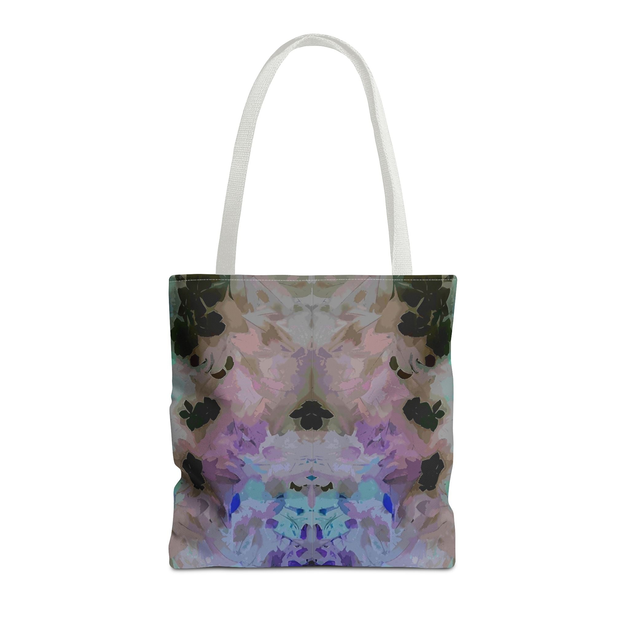 Floral Watercolor Mirror-Print Tote Bag — Pastel Bloom All-Over Print