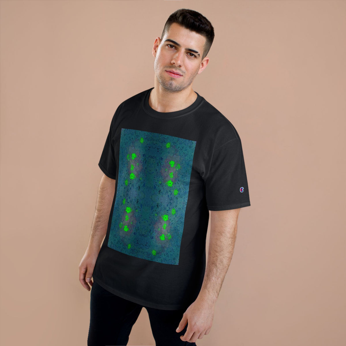 Abstract Green Glow Graphic T-Shirt