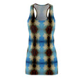 Kaleidoscope Racerback Dress — Blue Brown Geometric AOP