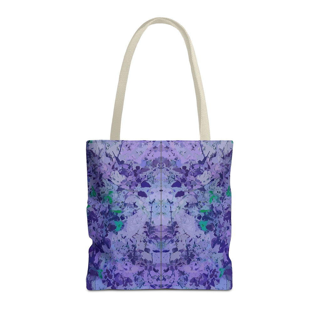 Purple Tie-Dye Tote Bag — Abstract Floral Pattern All-Over Print