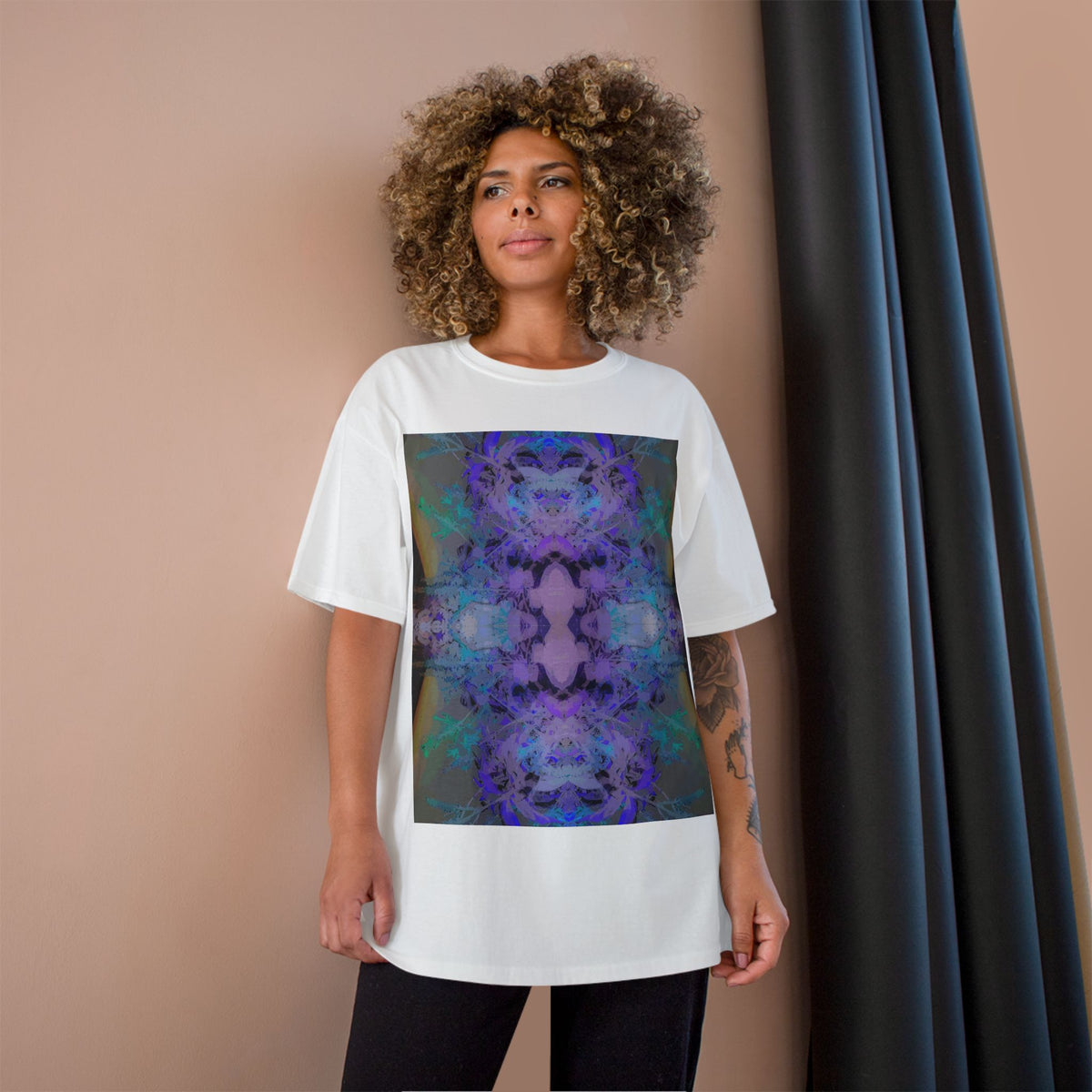 Abstract Kaleidoscope Tee — Purple Blue Symmetry Graphic T-Shirt