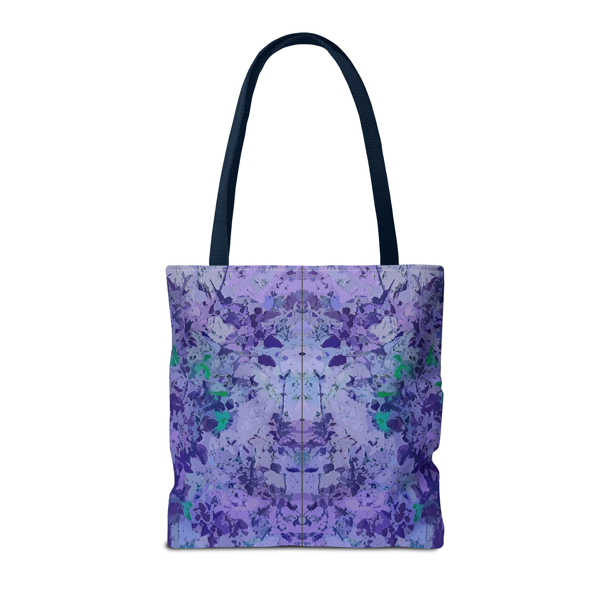 Purple Tie-Dye Tote Bag — Abstract Floral Pattern All-Over Print