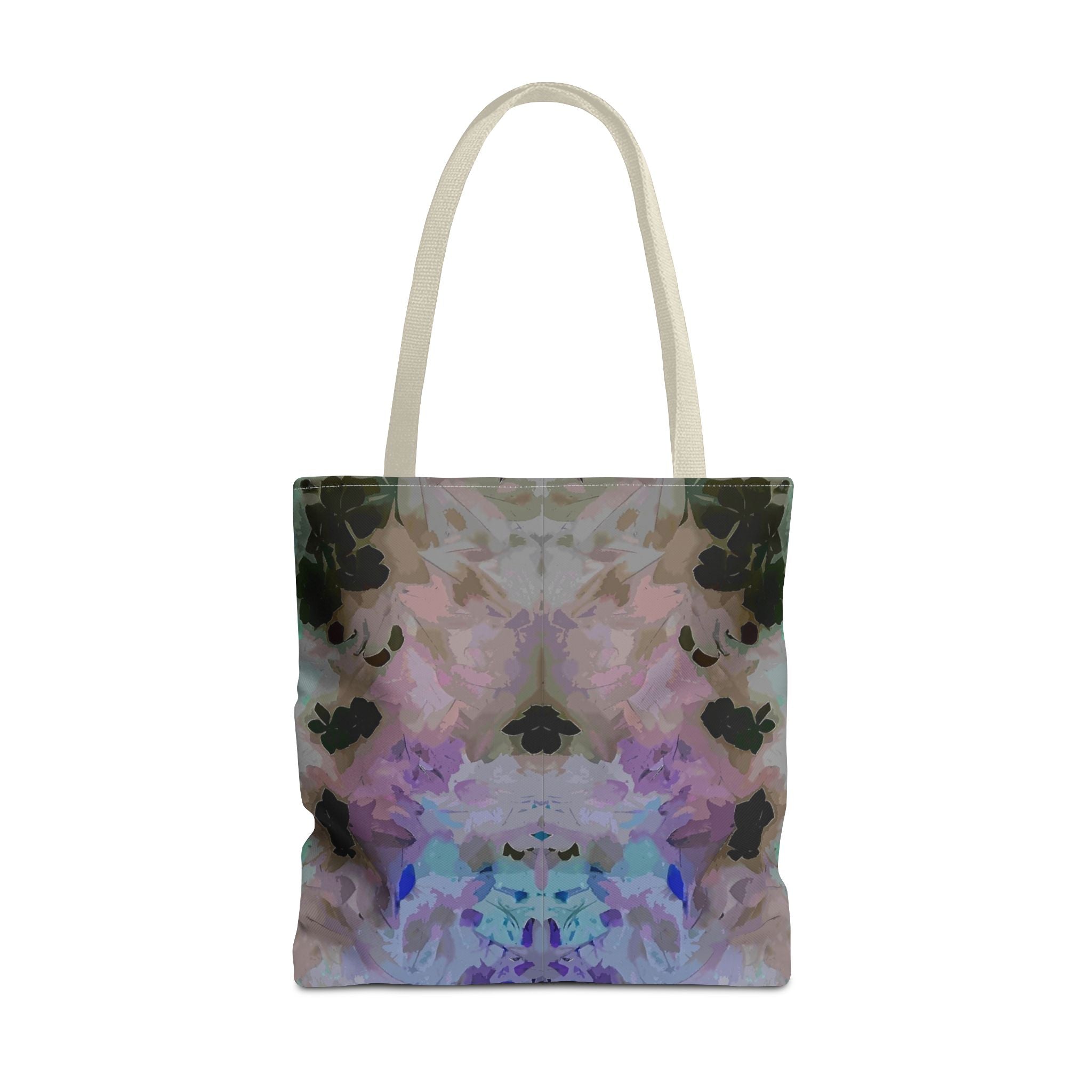 Floral Watercolor Mirror-Print Tote Bag — Pastel Bloom All-Over Print