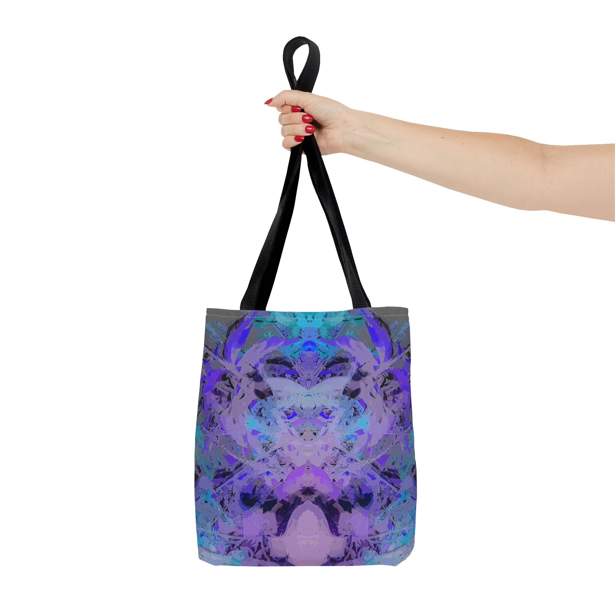 Abstract Purple Blue Mandala Tote Bag — Psychedelic Art AOP Carryall