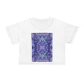 Purple Kaleidoscope Crop Tee — Abstract Floral Pattern Crop Top