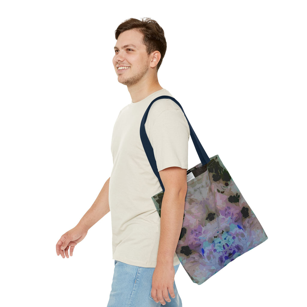 Floral Watercolor Mirror-Print Tote Bag — Pastel Bloom All-Over Print