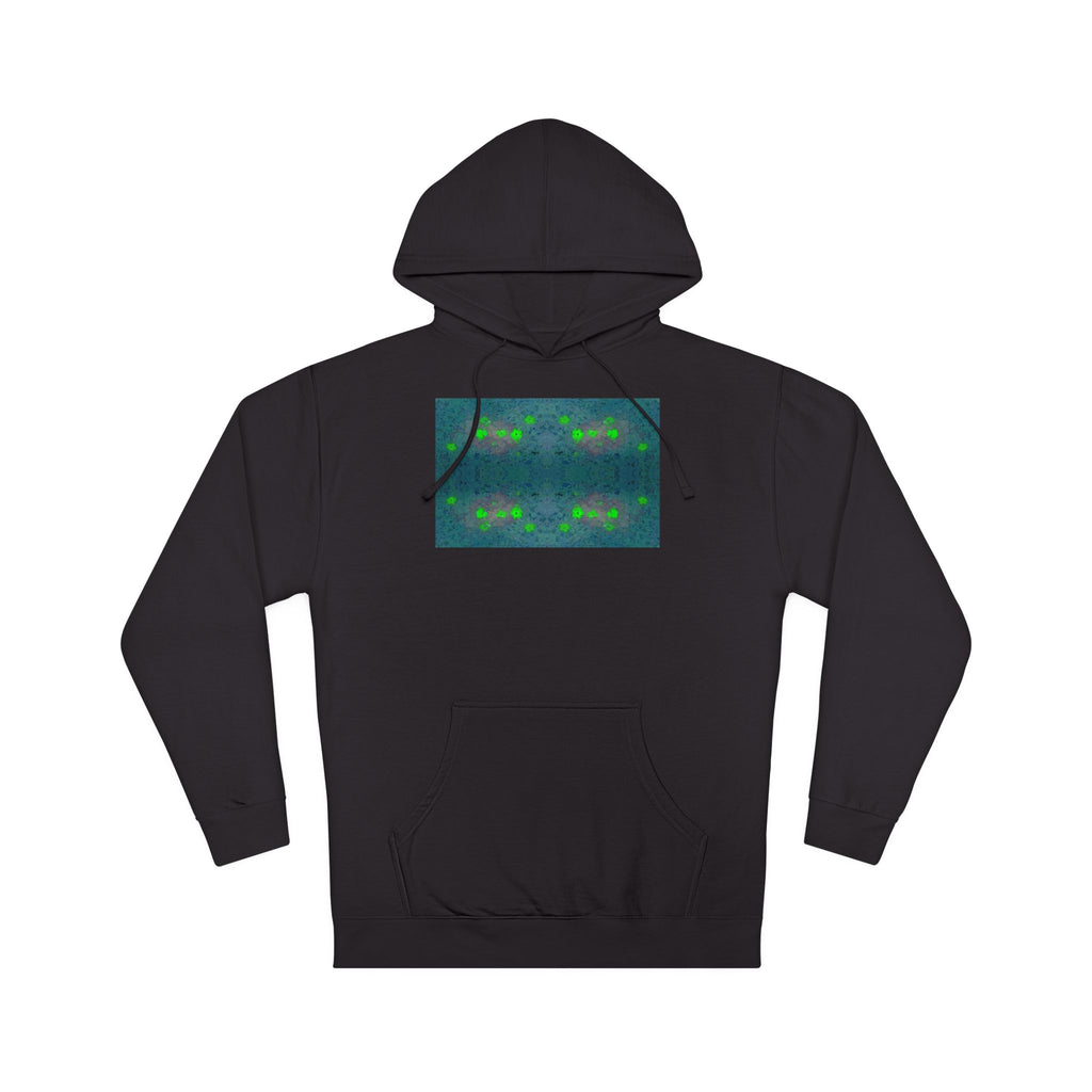 Abstract Neon Geo Hoodie — Green Glowing Pattern Pullover