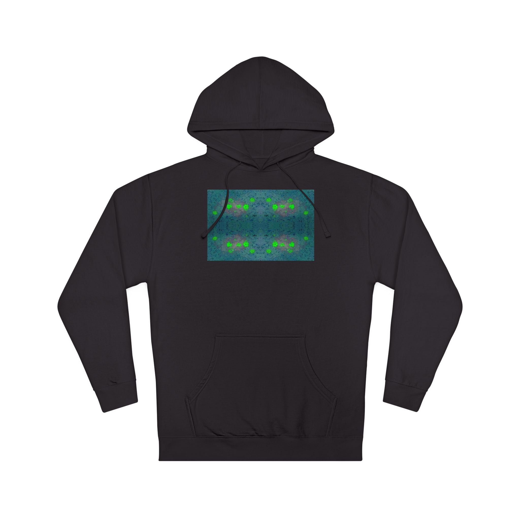 Abstract Neon Geo Hoodie — Green Glowing Pattern Pullover