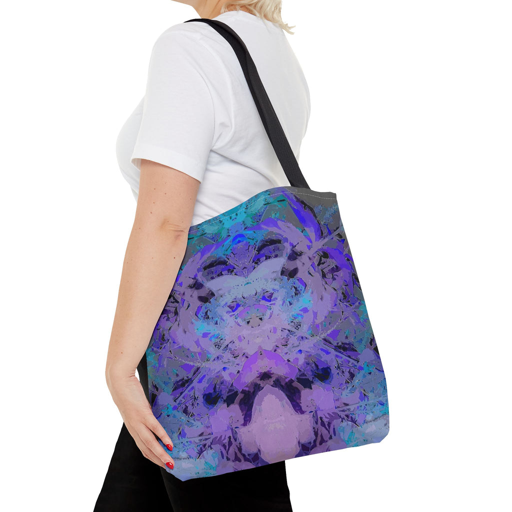 Abstract Purple Blue Mandala Tote Bag — Psychedelic Art AOP Carryall