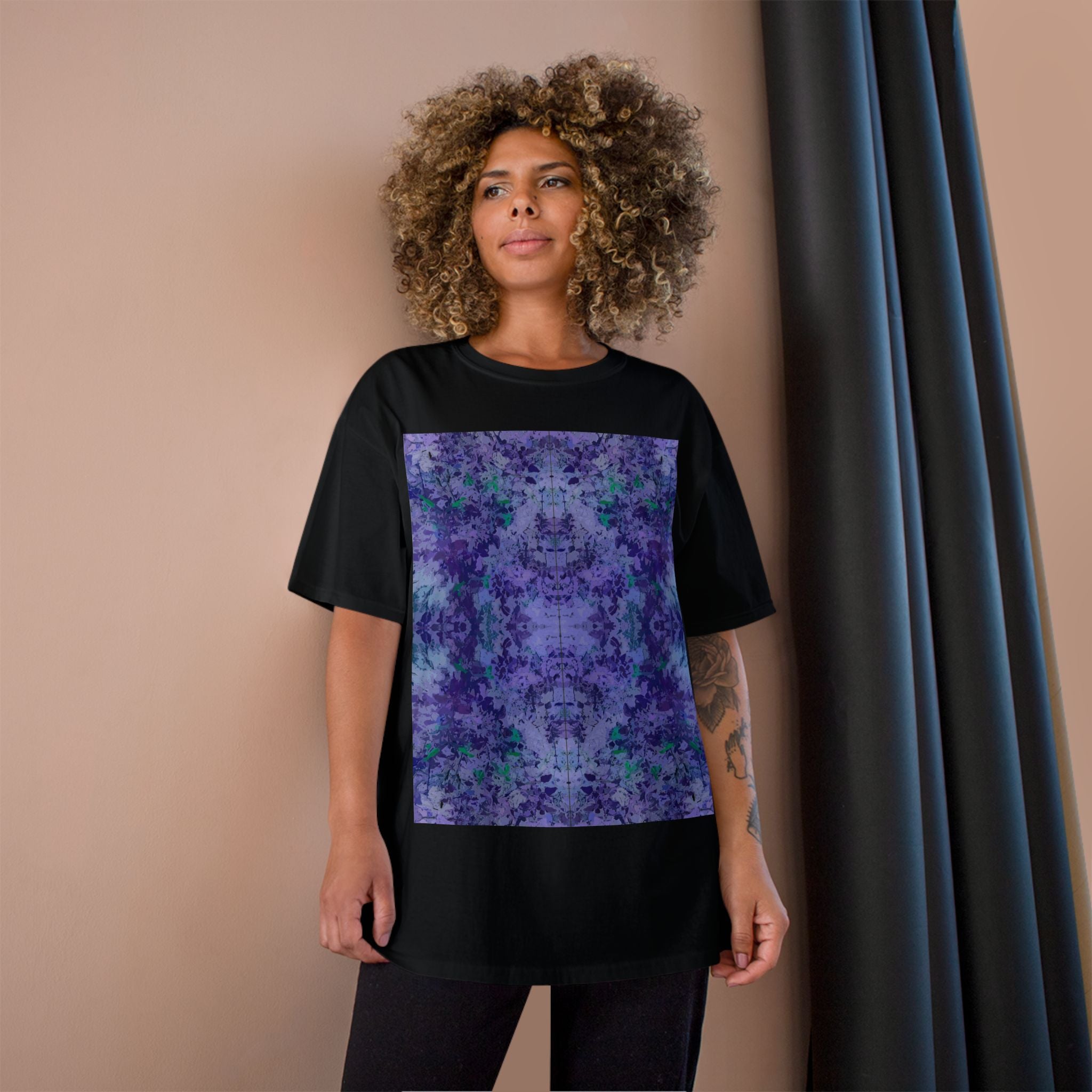 Champion T-Shirt — Purple Kaleidoscope Tie-Dye Graphic Tee