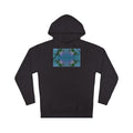 Kaleidoscope Floral Hoodie — Abstract Blue Green Pattern Pullover