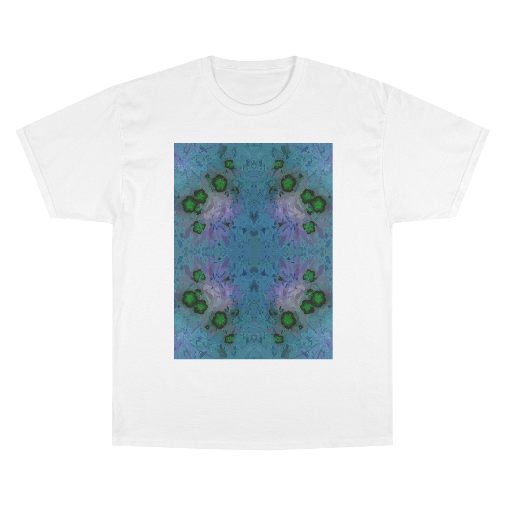 Abstract Blue-Green Kaleidoscope T-Shirt